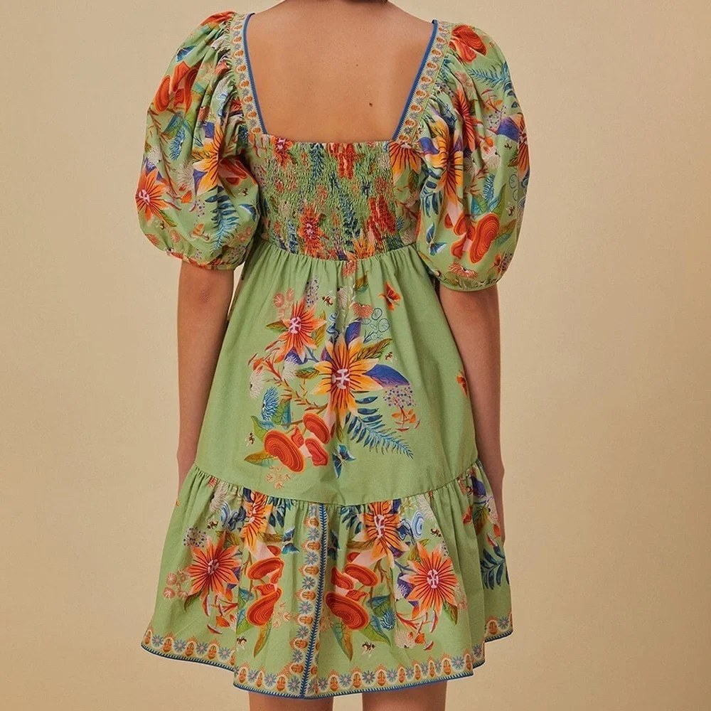 FARM Rio Green Floral Mini Dress - Picture 4 of 7